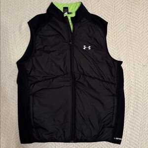 Mens Under Armour Storm Black Vest Neon Green Interior - Coldgear Infrared - XL